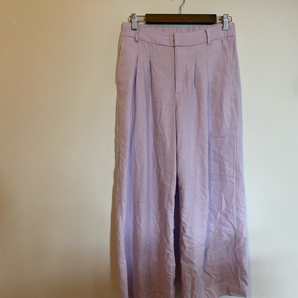 Old Navy lavender linen cropped pants size small